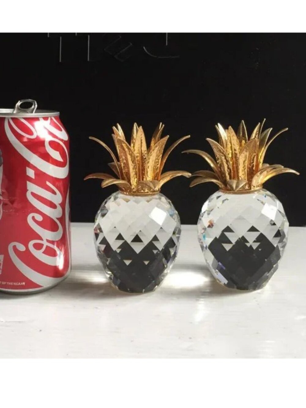 Pair of 2 ✅ SWAROVSKI Pineapples (𝗟𝗔𝗥𝗚𝗘 & 𝐑𝐀𝐑𝐄 ! )